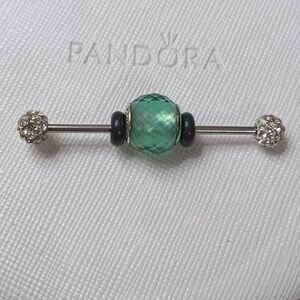 Pandora Silver Synthetic Green Quartz Petite Facets Charm 2 Listed Separately